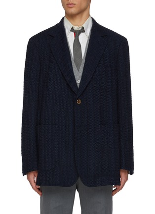 Main View - Click To Enlarge - THOM BROWNE  - Single Breasted Tweed Blazer