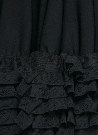 Detail View - Click To Enlarge - ALEXANDER MCQUEEN - Layer ruffle hem stretch knit pouf dress