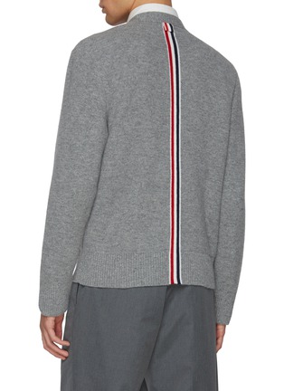 Back View - Click To Enlarge - THOM BROWNE  - RWB Stripe Wool Cardigan