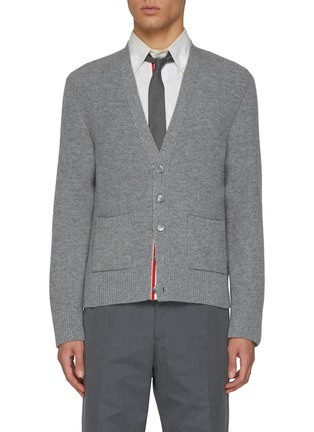 Main View - Click To Enlarge - THOM BROWNE  - RWB Stripe Wool Cardigan