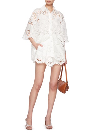 Figure View - Click To Enlarge - ZIMMERMANN - Broderie Anglaise Linen Shirt