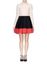Main View - Click To Enlarge - VALENTINO GARAVANI - Colourblock wool-silk pleat skirt dress