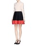 Figure View - Click To Enlarge - VALENTINO GARAVANI - Colourblock wool-silk pleat skirt dress