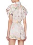 Back View - Click To Enlarge - ZIMMERMANN - Halliday Cuffed Cap Sleeve Linen Romper