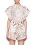 Main View - Click To Enlarge - ZIMMERMANN - Halliday Cuffed Cap Sleeve Linen Romper