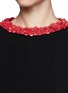 Detail View - Click To Enlarge - VALENTINO GARAVANI - Floral leather collar wool-cashmere sweater