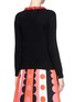 Back View - Click To Enlarge - VALENTINO GARAVANI - Floral leather collar wool-cashmere sweater