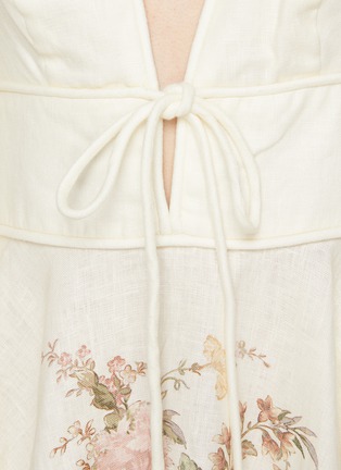  - ZIMMERMANN - Waverly Plunge Linen Mini Dress