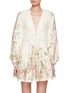 Main View - Click To Enlarge - ZIMMERMANN - Waverly Plunge Linen Mini Dress