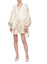 Figure View - Click To Enlarge - ZIMMERMANN - Waverly Plunge Linen Mini Dress