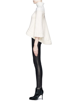 Figure View - Click To Enlarge - ALEXANDER MCQUEEN - Flare back chunky turtleneck sweater