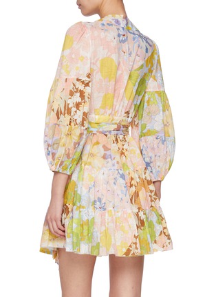 Back View - Click To Enlarge - ZIMMERMANN - Pop Wrap Cotton Mini Dress