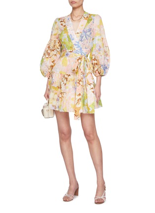 Figure View - Click To Enlarge - ZIMMERMANN - Pop Wrap Cotton Mini Dress