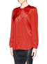 Front View - Click To Enlarge - GIVENCHY - Puff shoulder silk blouse