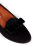 Detail View - Click To Enlarge - LANVIN - Patent leather bow suede slip-ons
