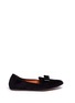 Main View - Click To Enlarge - LANVIN - Patent leather bow suede slip-ons
