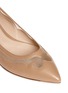 Detail View - Click To Enlarge - GIANVITO ROSSI - Western mesh insert leather flats