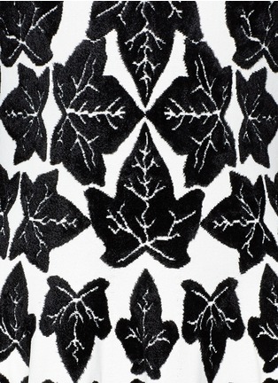 Detail View - Click To Enlarge - ALEXANDER MCQUEEN - Leaf jacquard wool flare dress
