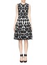 Main View - Click To Enlarge - ALEXANDER MCQUEEN - Leaf jacquard wool flare dress