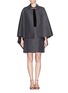 Main View - Click To Enlarge - VALENTINO GARAVANI - Suede front panel wool cape coat