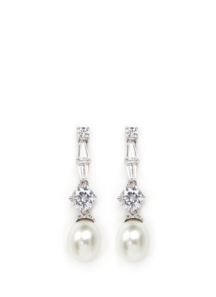 Main View - Click To Enlarge - CZ BY KENNETH JAY LANE - Cubic zirconia faux pearl drop earrings