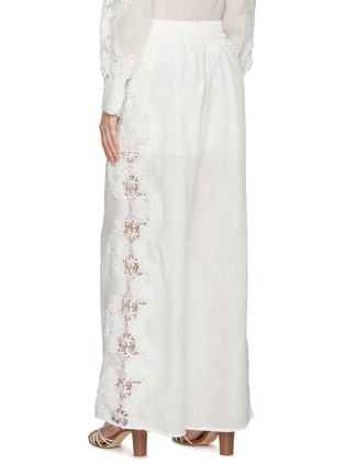 Back View - Click To Enlarge - ZIMMERMANN - Halliday Lace Linen Wide Leg Pants