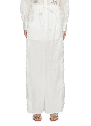 Main View - Click To Enlarge - ZIMMERMANN - Halliday Lace Linen Wide Leg Pants