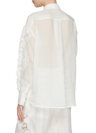 Back View - Click To Enlarge - ZIMMERMANN - Halliday Point Collar Lace Ramale Shirt