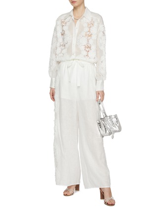 Figure View - Click To Enlarge - ZIMMERMANN - Halliday Point Collar Lace Ramale Shirt