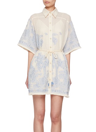 Main View - Click To Enlarge - ZIMMERMANN - Ottie Palm Cotton Shirt Dress