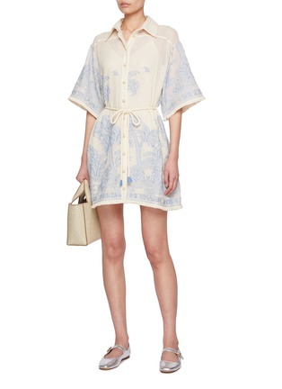 Figure View - Click To Enlarge - ZIMMERMANN - Ottie Palm Cotton Shirt Dress