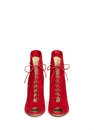 Figure View - Click To Enlarge - GIANVITO ROSSI - V-throat lace-up boots