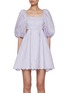 Main View - Click To Enlarge - ZIMMERMANN - Halliday Scallop Neck Linen Mini Dress