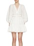 Main View - Click To Enlarge - ZIMMERMANN - Pop Trimmed Linen Mini Dress