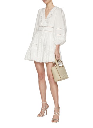 Figure View - Click To Enlarge - ZIMMERMANN - Pop Trimmed Linen Mini Dress