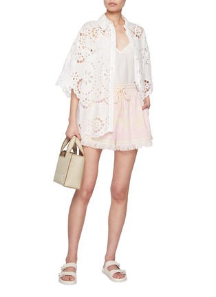 Figure View - Click To Enlarge - ZIMMERMANN - Pop Towelling Cotton Shorts