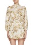 Main View - Click To Enlarge - ZIMMERMANN - Golden Floral Linen Romper