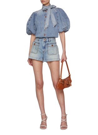 ZIMMERMANN | Light Wash Denim Mini Shorts