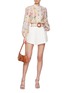 Figure View - Click To Enlarge - ZIMMERMANN - Halliday Mandarin Collar Lace Trim Cotton Shirt