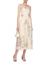 Figure View - Click To Enlarge - ZIMMERMANN - Halliday Scallop Linen Midi Dress