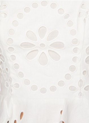  - ZIMMERMANN - Pop Embroidered Scallop Linen Top