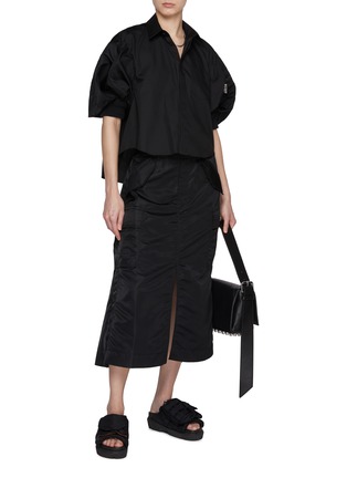 Figure View - Click To Enlarge - SACAI - Pleated Back Midi Skirt