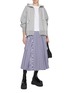 Figure View - Click To Enlarge - SACAI - Embroidered Pocket Side Split Cotton T-Shirt