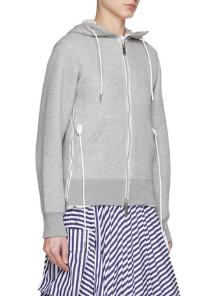 Detail View - Click To Enlarge - SACAI - Sponge Sweat Nylon Twill Hybrid Hoodie