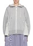 Main View - Click To Enlarge - SACAI - Sponge Sweat Nylon Twill Hybrid Hoodie