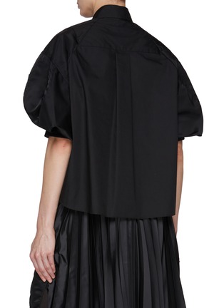 Back View - Click To Enlarge - SACAI - Cotton Poplin Nylon Twill Puff Sleeve Shirt