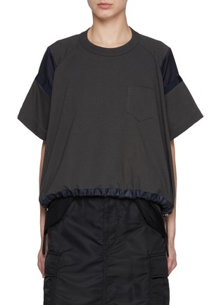 Main View - Click To Enlarge - SACAI - Satin Cotton Jersey T-Shirt