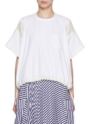 Main View - Click To Enlarge - SACAI - Satin Cotton Jersey T-Shirt