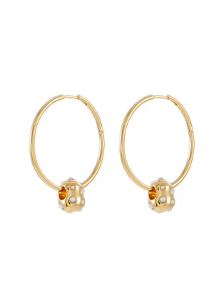 Main View - Click To Enlarge - MISSOMA - Abacus Pearl Nugget Medium Charm Hoop Earrings