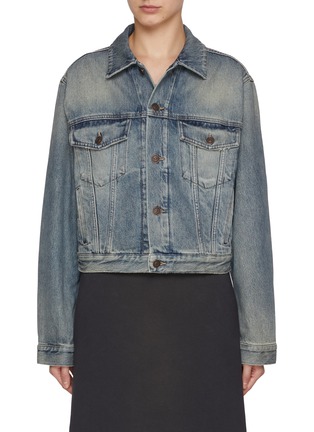 Main View - Click To Enlarge - BALENCIAGA - Hotfix Crown Motif Denim Jacket